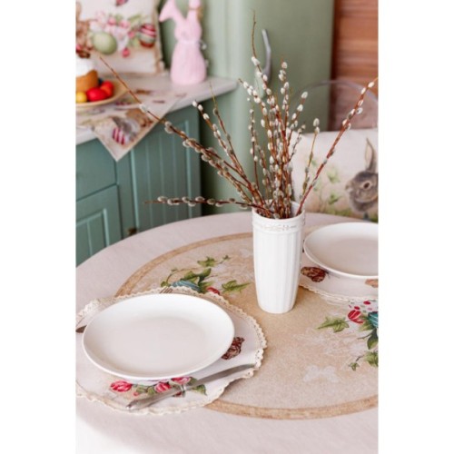 Скатертина Прованс гобеленова Великодня Веснянка D-136 см (034147)