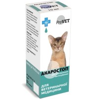 Краплі для тварин ProVET Акаростоп Для котів собак та кроликів Для зовнішнього застосування 10 мл (4823082411528)