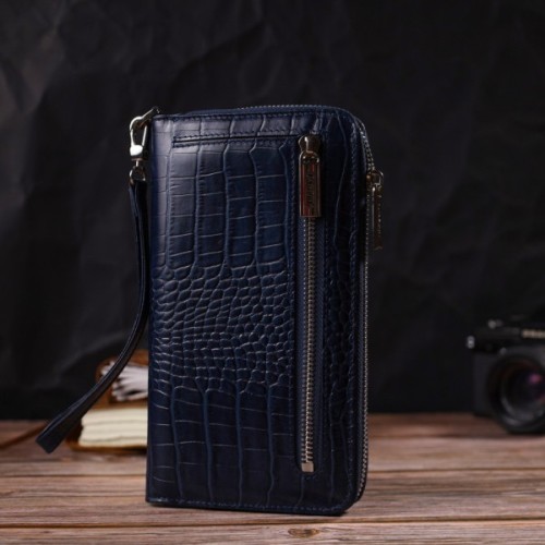 Гаманець Canpellini З натуральної шкіри Синій (21922)