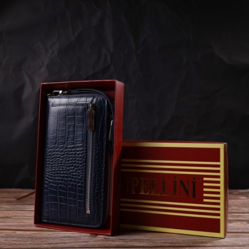 Гаманець Canpellini З натуральної шкіри Синій (21922)