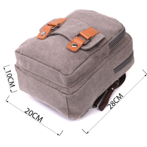 Сумка Vintage З двома відділеннями з щільного текстилю Сіра (22161)