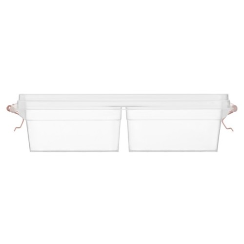 Харчовий контейнер Ardesto Fresh двосекційний 2х0.25л, пластик, прямокутна, рожевий (AR1302P)