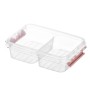 Харчовий контейнер Ardesto Fresh двосекційний 2х0.25л, пластик, прямокутна, рожевий (AR1302P)