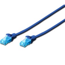 Патч-корд 0.5м, UTP, cat.5e, CCA, blue Digitus (DK-1512-005/B)