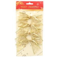 Прикраса декоративна Chomik бант органза 4 шт, 10 х 10 см, золотистий (5900779853737_1)