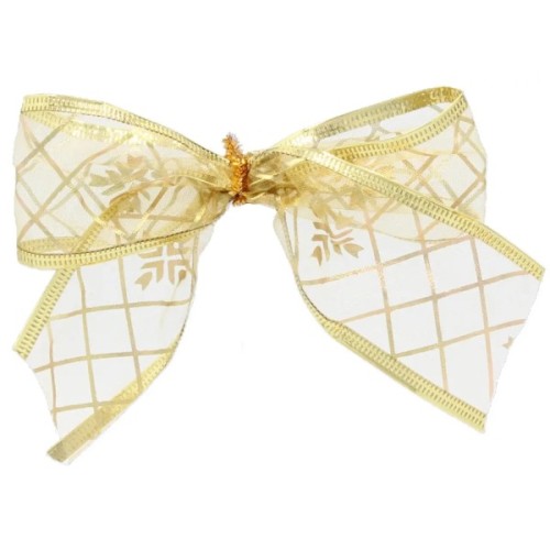 Прикраса декоративна Chomik бант органза 4 шт, 10 х 10 см, золотистий (5900779853737_1)