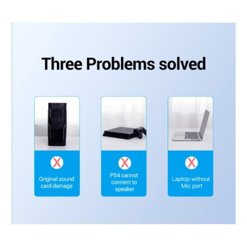 Звукова плата Vention Audio USB 3х3,5mm jack 0.15m Volume Control (CDRBB)