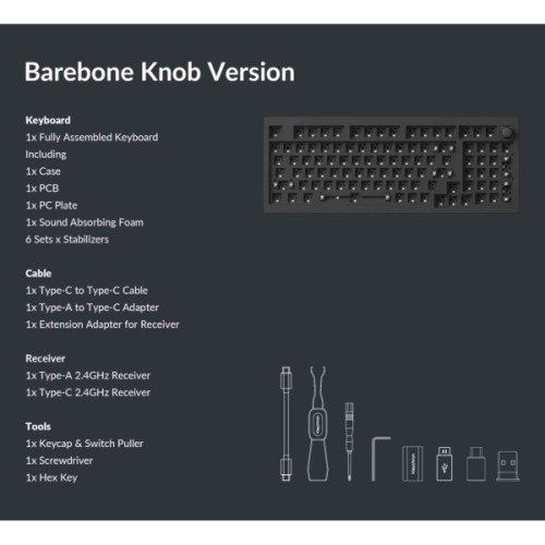 Клавіатура Keychron V5 Max Gateron Jupiter Brown Knob Hot-Swap QMK Wireless/Bluetooth/USB-А UA Black (V5M-D3-UA)