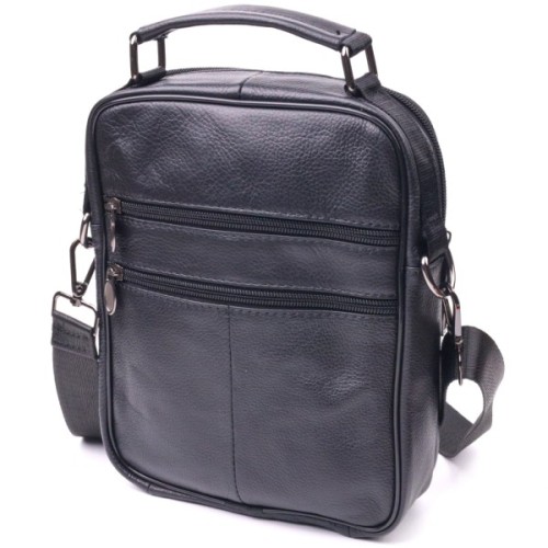 Сумка Vintage Чоловіча шкіряна Чорна (21396)