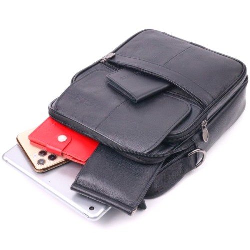 Сумка Vintage Чоловіча шкіряна Чорна (21396)