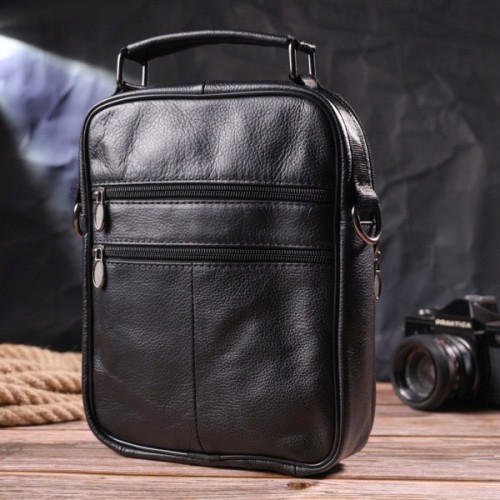 Сумка Vintage Чоловіча шкіряна Чорна (21396)