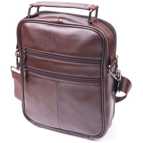 Сумка Vintage Чоловіча з ручкою шкіряна Коричнева (21276)