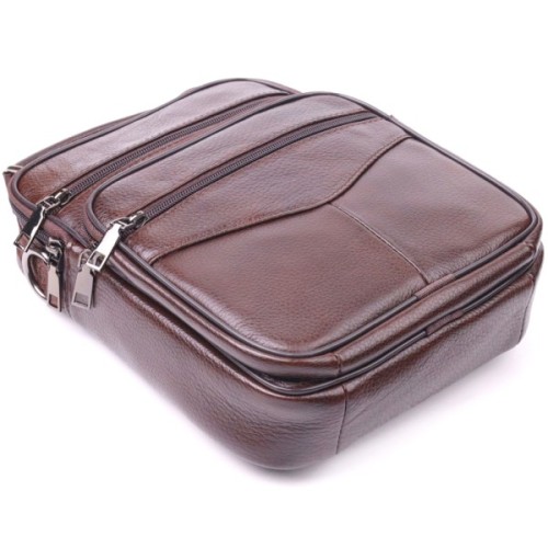 Сумка Vintage Чоловіча з ручкою шкіряна Коричнева (21276)