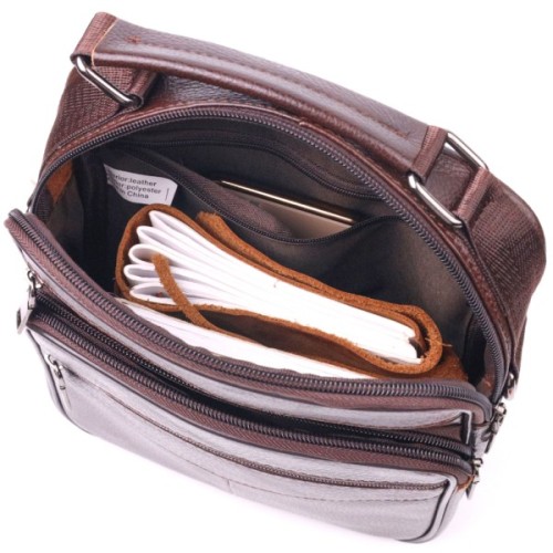 Сумка Vintage Чоловіча з ручкою шкіряна Коричнева (21276)