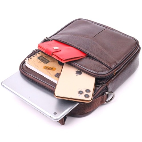 Сумка Vintage Чоловіча з ручкою шкіряна Коричнева (21276)