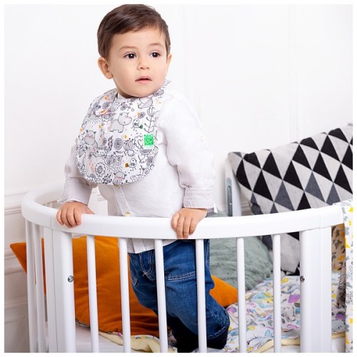 Нагрудничок Еко Пупс Eco Cotton Premium непромокаючий з кишенею Бегемотик (EPB-005)