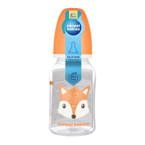 Пляшечка для годування Canpol babies Cute Animals стандартна 120 мл помаранчева (11/851_ora)