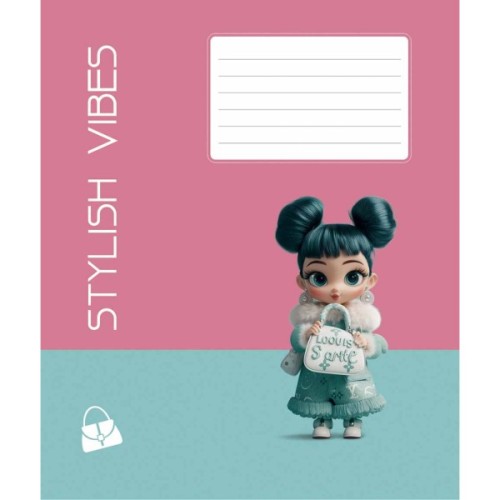 Зошит Школярик Stylish vibes 12 аркушів лінія (012-3568L)