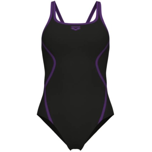 Купальник Arena Pro_File Swimsuit Solid 008055-590 чорний, фіолетовий 38 (3468337414384)