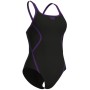 Купальник Arena Pro_File Swimsuit Solid 008055-590 чорний, фіолетовий 38 (3468337414384)