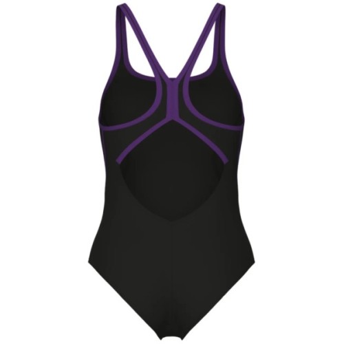 Купальник Arena Pro_File Swimsuit Solid 008055-590 чорний, фіолетовий 38 (3468337414384)