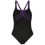 Купальник Arena Pro_File Swimsuit Solid 008055-590 чорний, фіолетовий 38 (3468337414384)