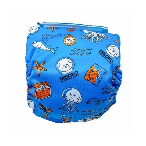 Підгузки для тварин MISOKO&CO багаторазові для кобелів, з восьминогом, M 1 шт. блакитні (HAINMSK63955)