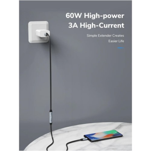 Дата кабель USB-C M to USB-C F 0.5m 5Gbps 60W 4K60Hz Cabletime (CA913664)