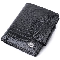 Гаманець ST Leather З натуральної шкіри Чорний (22686)