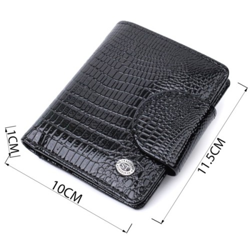 Гаманець ST Leather З натуральної шкіри Чорний (22686)