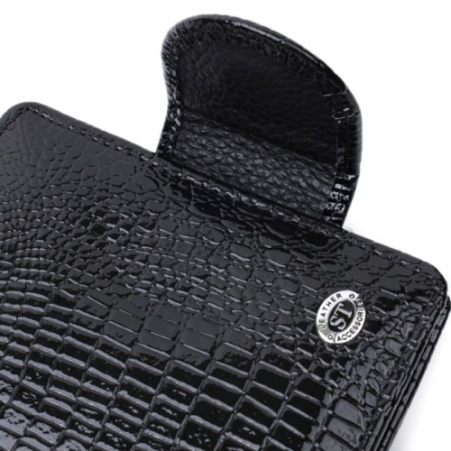 Гаманець ST Leather З натуральної шкіри Чорний (22686)