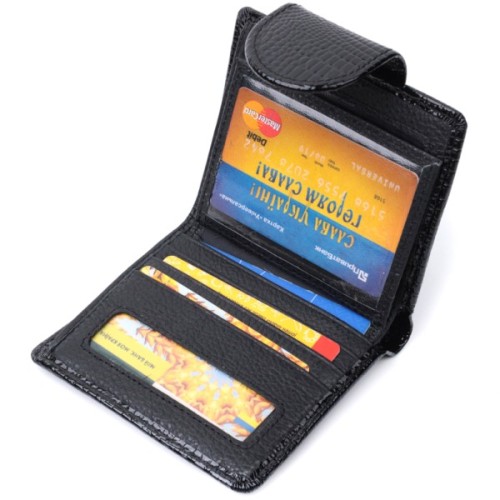 Гаманець ST Leather З натуральної шкіри Чорний (22686)