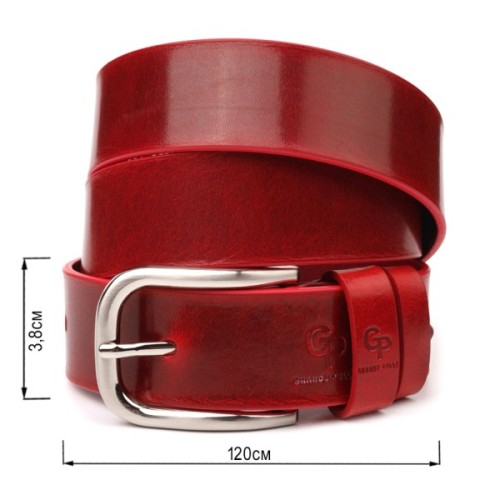 Ремінь Grande Pelle Жіночий з натуральної шкіри Червоний (21475)