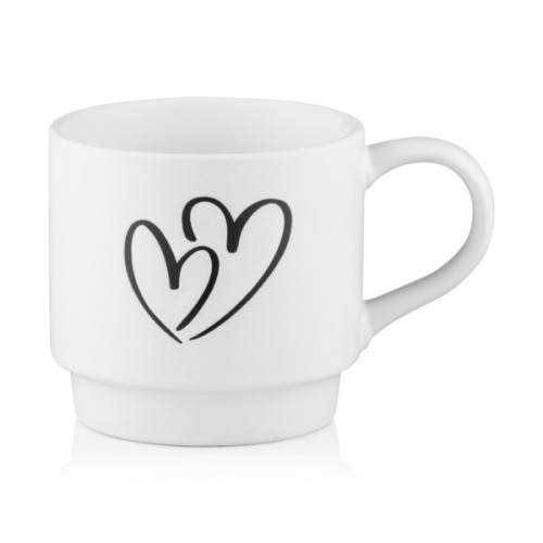 Набір чашок Ardesto 320мл, 4шт, кераміка, метал, білий (AR3095S)