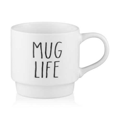 Набір чашок Ardesto 320мл, 4шт, кераміка, метал, білий (AR3095S)