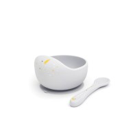 Набір дитячого посуду Oribel Cocoon ложка і миска сірий (OR223-90013)