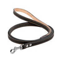 Повідець для собак Collar одинарний з прошивкою Ш 14 мм Д 122 см чорний (04511)