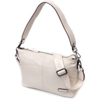 Сумка Vintage Жіноча з двома знімними ременями з натуральної шкіри Біла (22377)