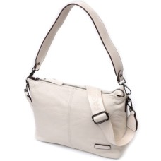 Сумка Vintage Жіноча з двома знімними ременями з натуральної шкіри Біла (22377)