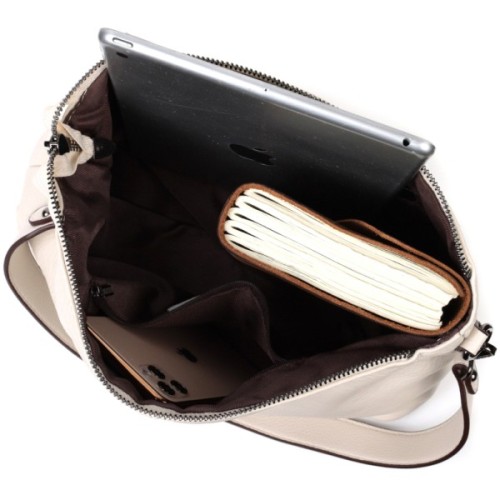 Сумка Vintage Жіноча з двома знімними ременями з натуральної шкіри Біла (22377)