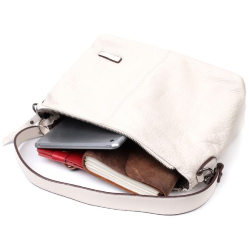 Сумка Vintage Жіноча з двома знімними ременями з натуральної шкіри Біла (22377)