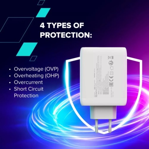 Зарядний пристрій Canyon CU100ACC GaN 100W 3xPD 1xQC EU White (CNS-CUW100ACC)