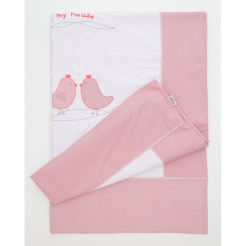 Дитячий постільний набір Aziz з пташками (5012-pink)