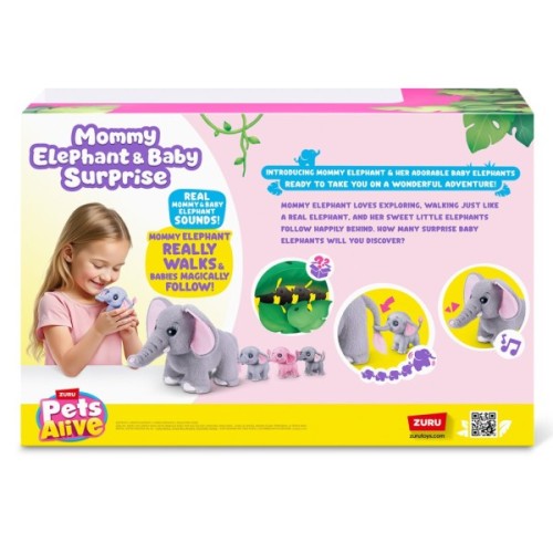 Інтерактивна іграшка Pets & Robo Alive Mama & Baby Surprise S1 Мама слониха з сюрпризом (9570)