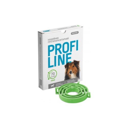 Нашийник для тварин ProVET Profiline для великих порід (інсектоакарицид) 70 см зелений (4823082431014)