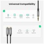 Кабель мультимедійний 3.5mm M to 2x3.5mm F 0.2m AV123 black Ugreen (10532)