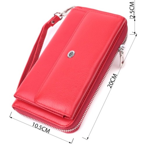 Гаманець ST Leather З натуральної шкіри Червоний (22530)