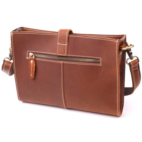 Сумка Vintage Вінтажна Жіноча з натуральної шкіри Коричнева (21301)