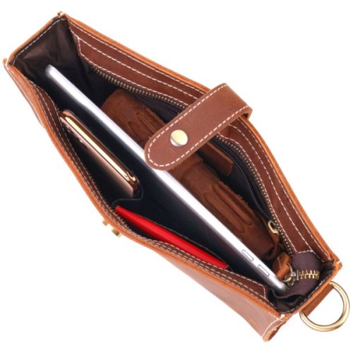 Сумка Vintage Вінтажна Жіноча з натуральної шкіри Коричнева (21301)