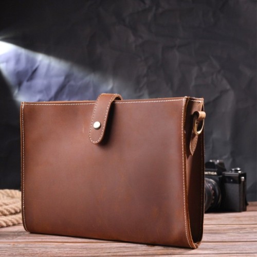 Сумка Vintage Вінтажна Жіноча з натуральної шкіри Коричнева (21301)